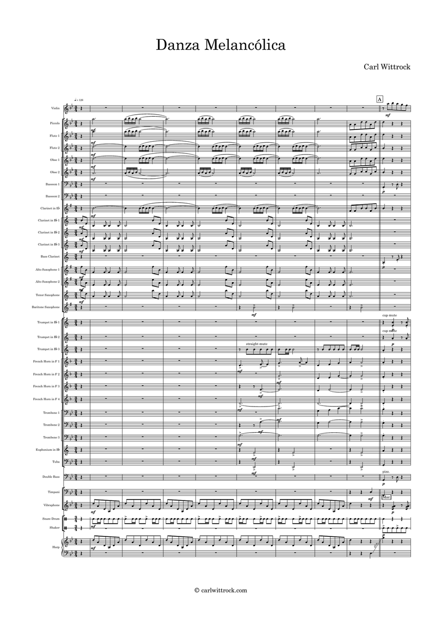 Danza Melancólica Concert Band scores gallery preview page 1