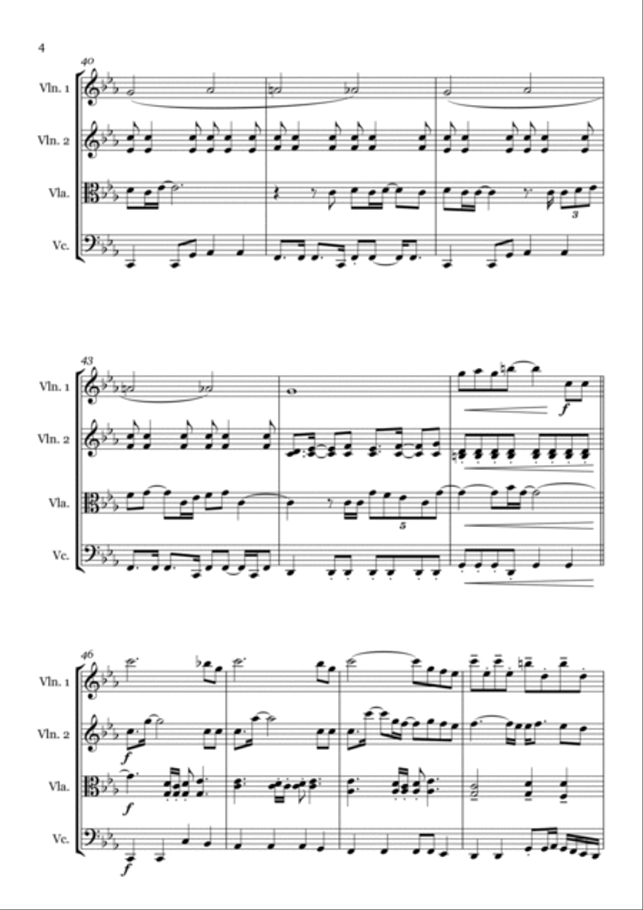 Skyfall String Quartet scores gallery preview page 6