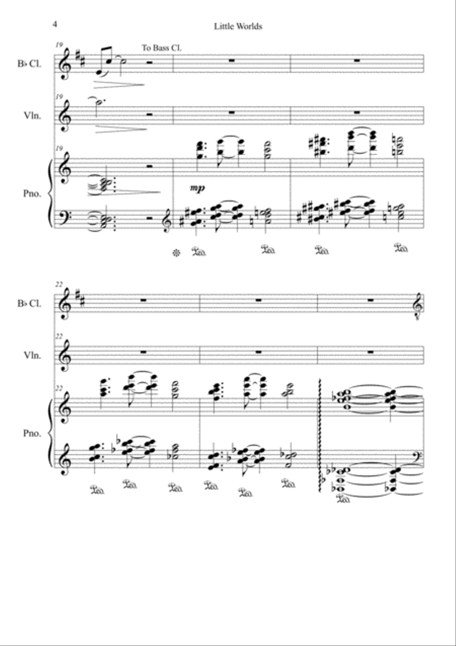 Little Worlds for Clarinet, Violin and Piano Small Ensemble scores gallery preview page 4