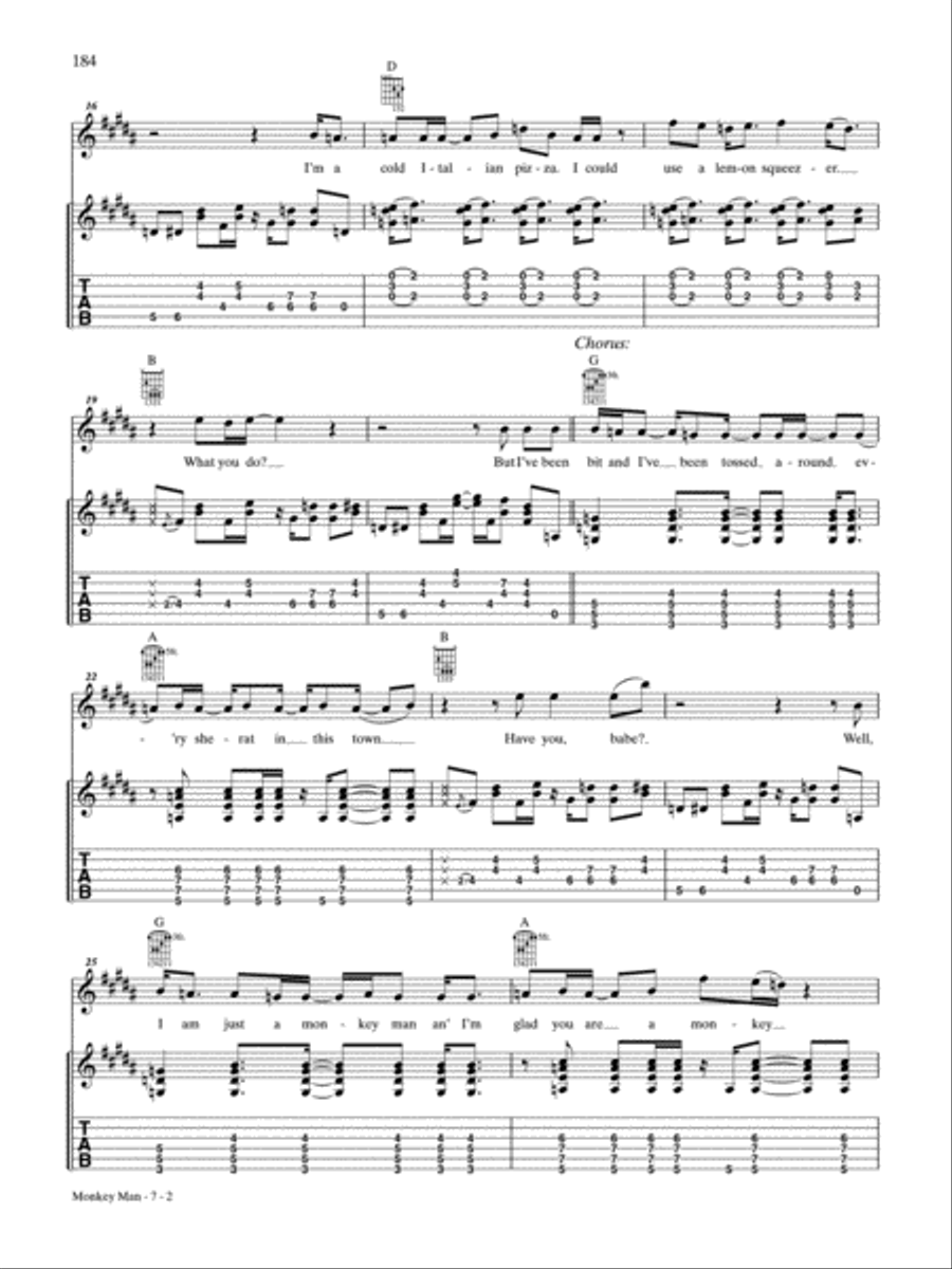 Monkey Man Monkey Man Guitar Tablature scores gallery preview page 2