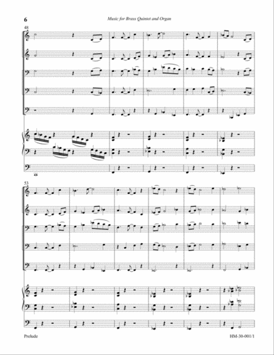Prelude for Brass Quintet and Organ Small Ensemble scores gallery preview page 6