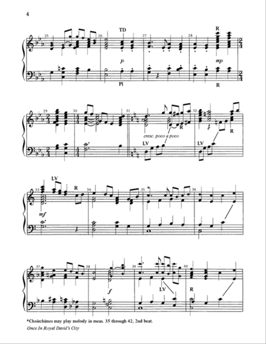 Once in Royal David's City 3-Octaves scores gallery preview page 4
