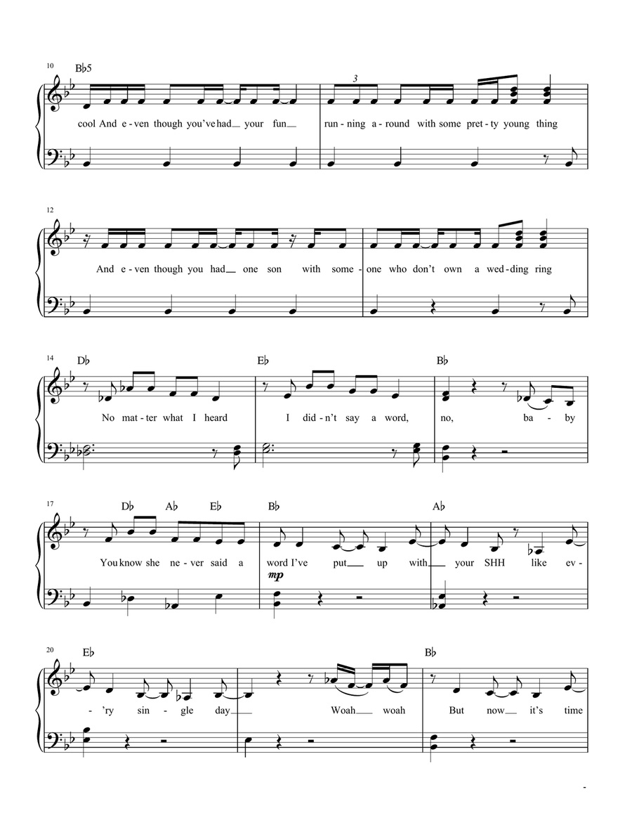 No Way (from Six: The Musical) Easy Piano scores gallery preview page 2