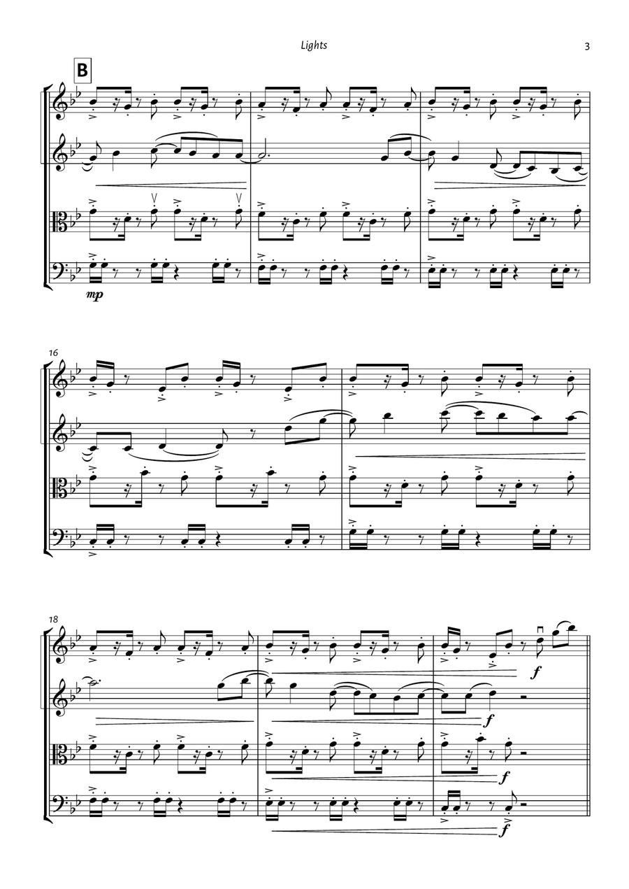 Lights String Quartet scores gallery preview page 3