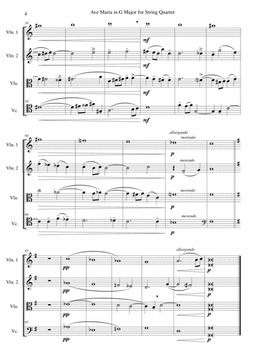 Ave Maria in G Major for String Quartet image number null
