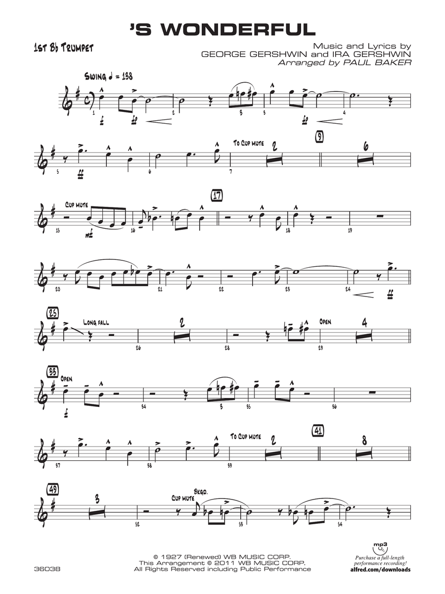 'S Wonderful: 1st B-flat Trumpet
