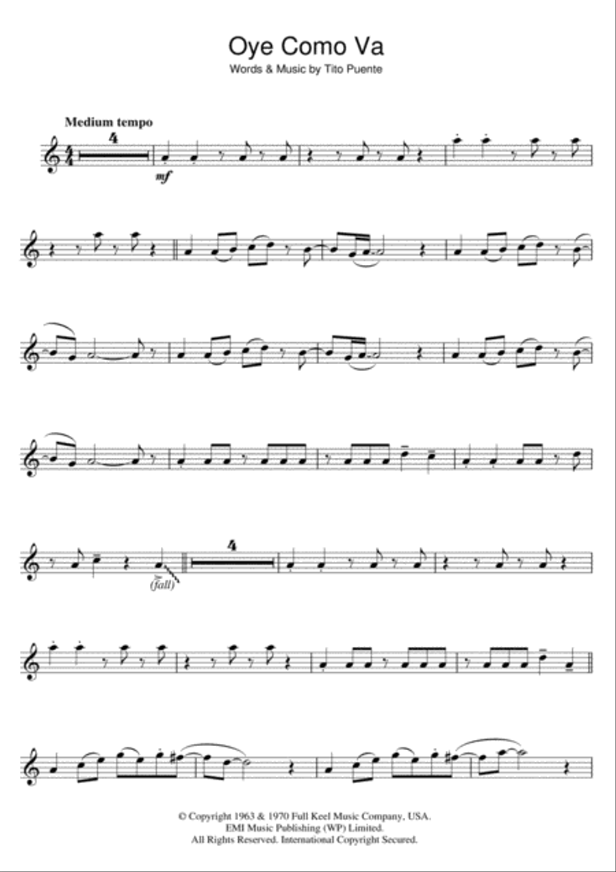 Oye Como Va Flute Solo scores gallery preview page 1