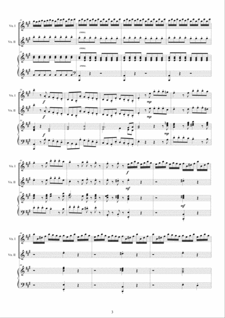 Vivaldi - Violin Concerto No.5 in A major RV 519 Op.3 for Two Violins and Piano Violin Solo scores gallery preview page 3