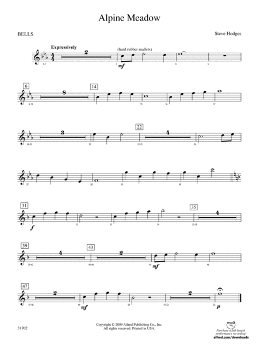 Alpine Meadow: Bells Alpine Meadow: Bells Concert Band scores gallery preview page 1