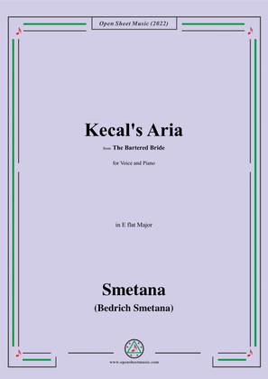 Book cover for Smetana-Kecal's Aria,in E flat major