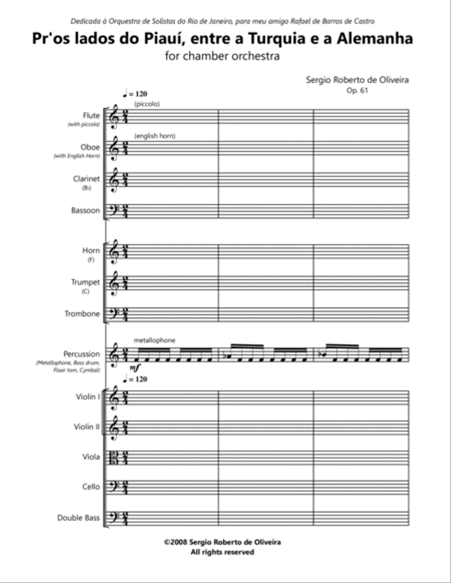 Pr'os lados do Piaui, entre a Turquia e a Alemanha Chamber Orchestra scores gallery preview page 4