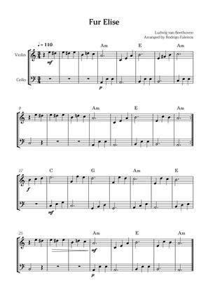 Fur Elise (for violin and cello)