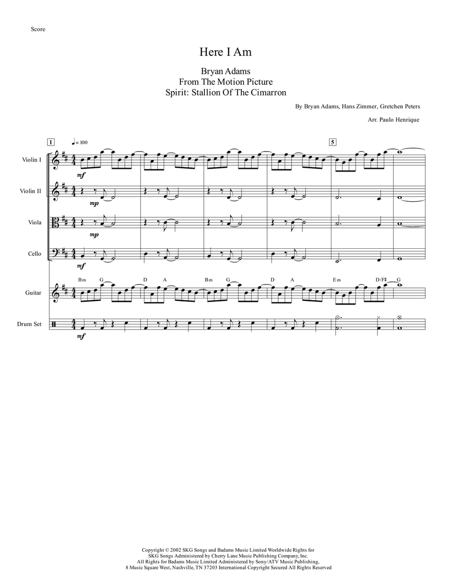 Here I Am String Quartet scores gallery preview page 2