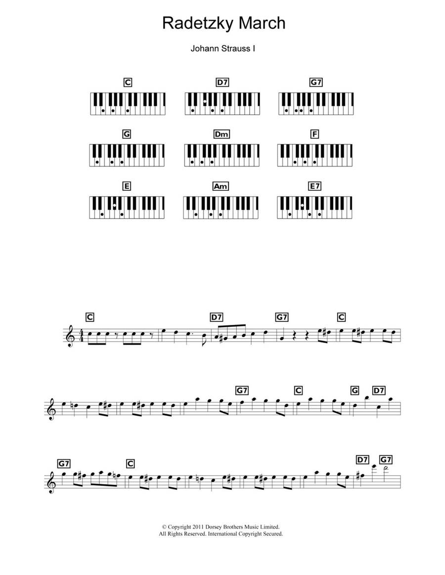 Radetzky March Op. 228 Piano Solo scores gallery preview page 1