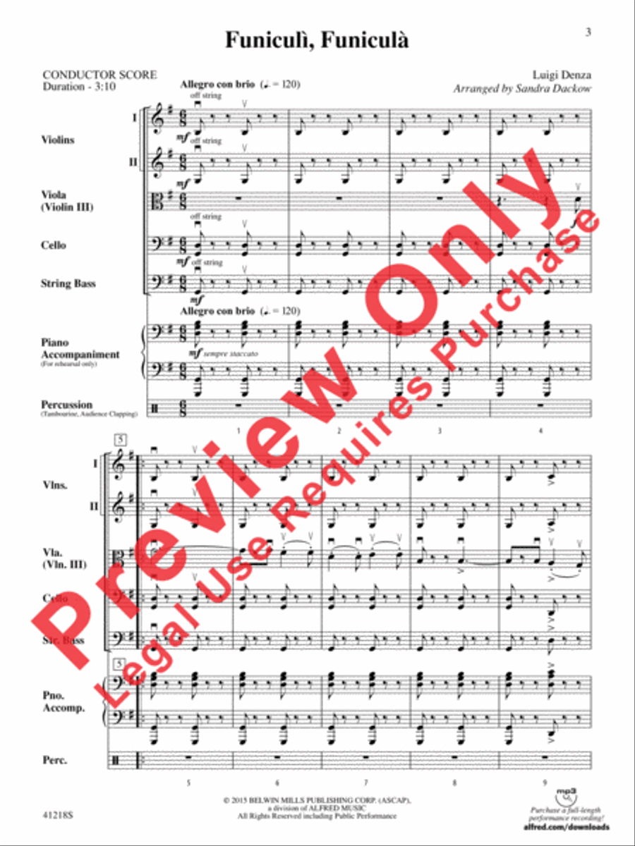 Funiculì, Funiculà String Orchestra scores gallery preview page 4