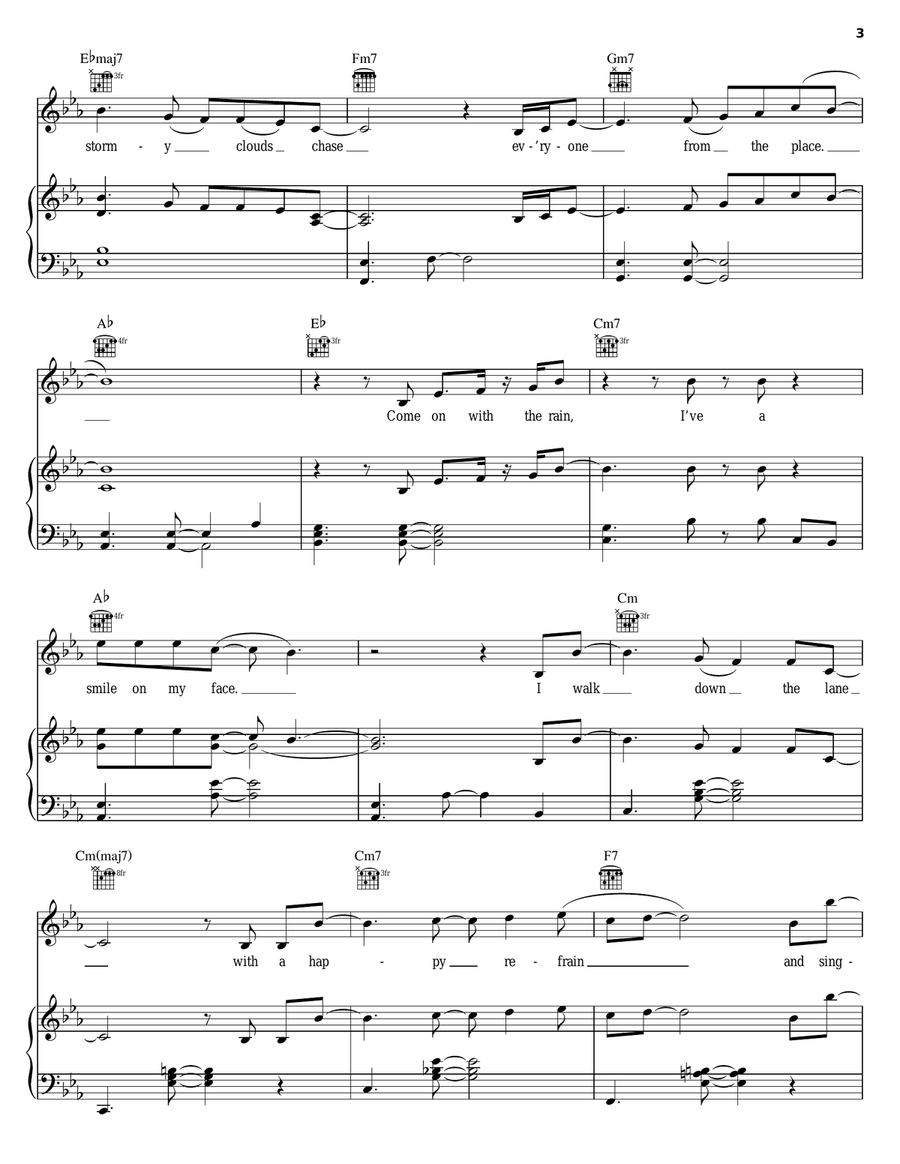 Singin' In The Rain Piano, Vocal, Guitar scores gallery preview page 3