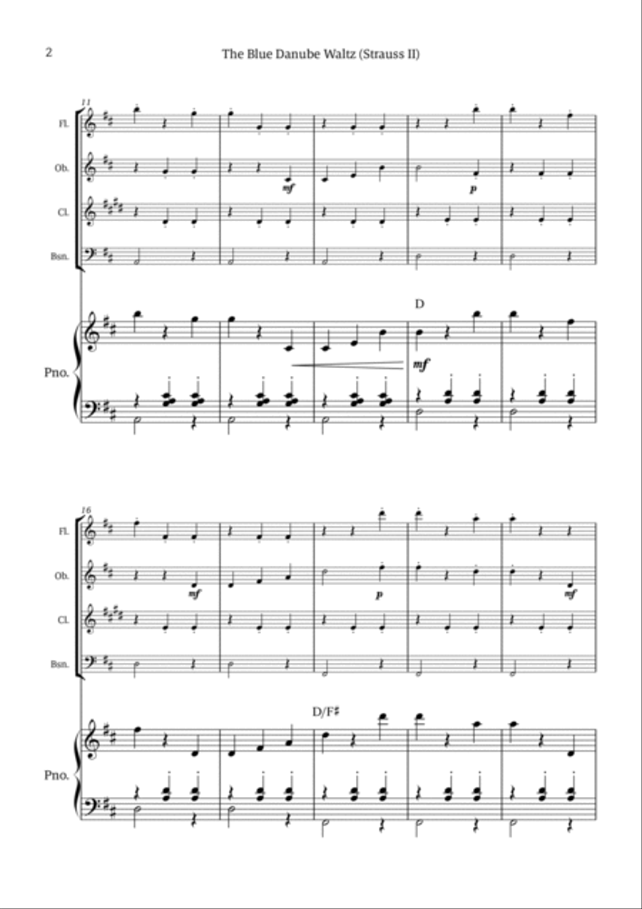 The Blue Danube Waltz Chamber Music scores gallery preview page 2