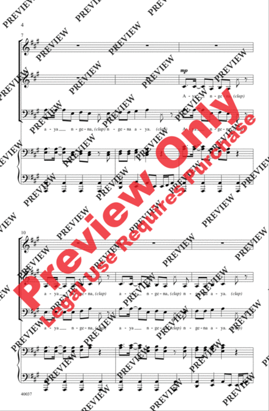 Aya Ngena 4-Part scores gallery preview page 4