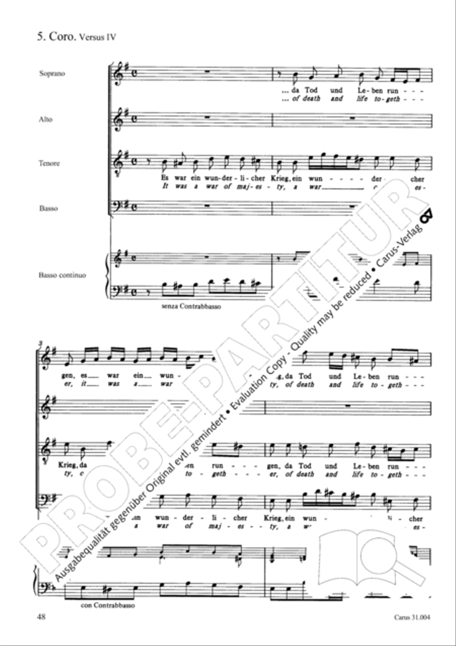 Christ lay in death's cold prison (Christ lag in Todesbanden) 4-Part scores gallery preview page 49