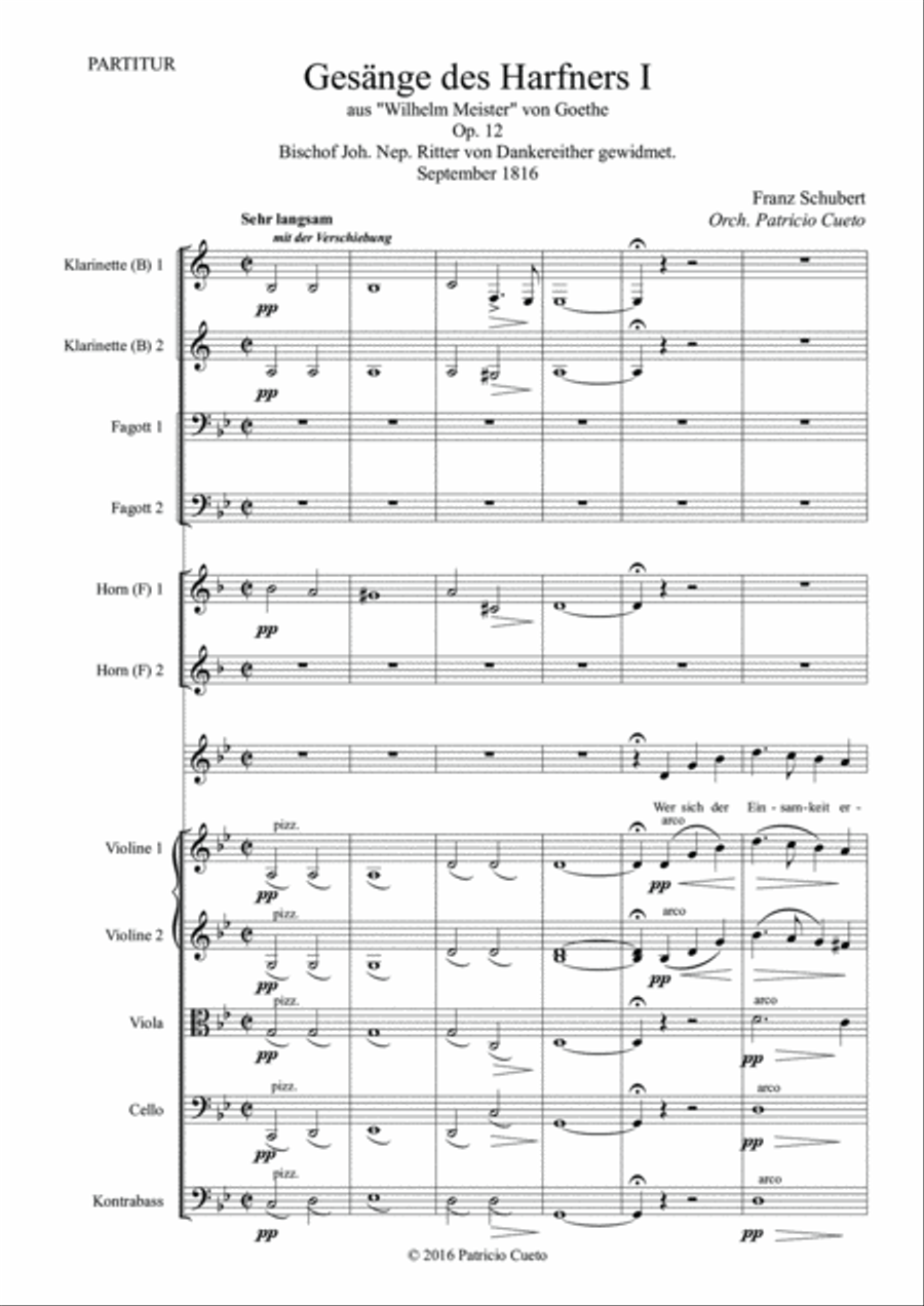 Gesänge des Harfners - for middle voice and orchestra Small Ensemble scores gallery preview page 5