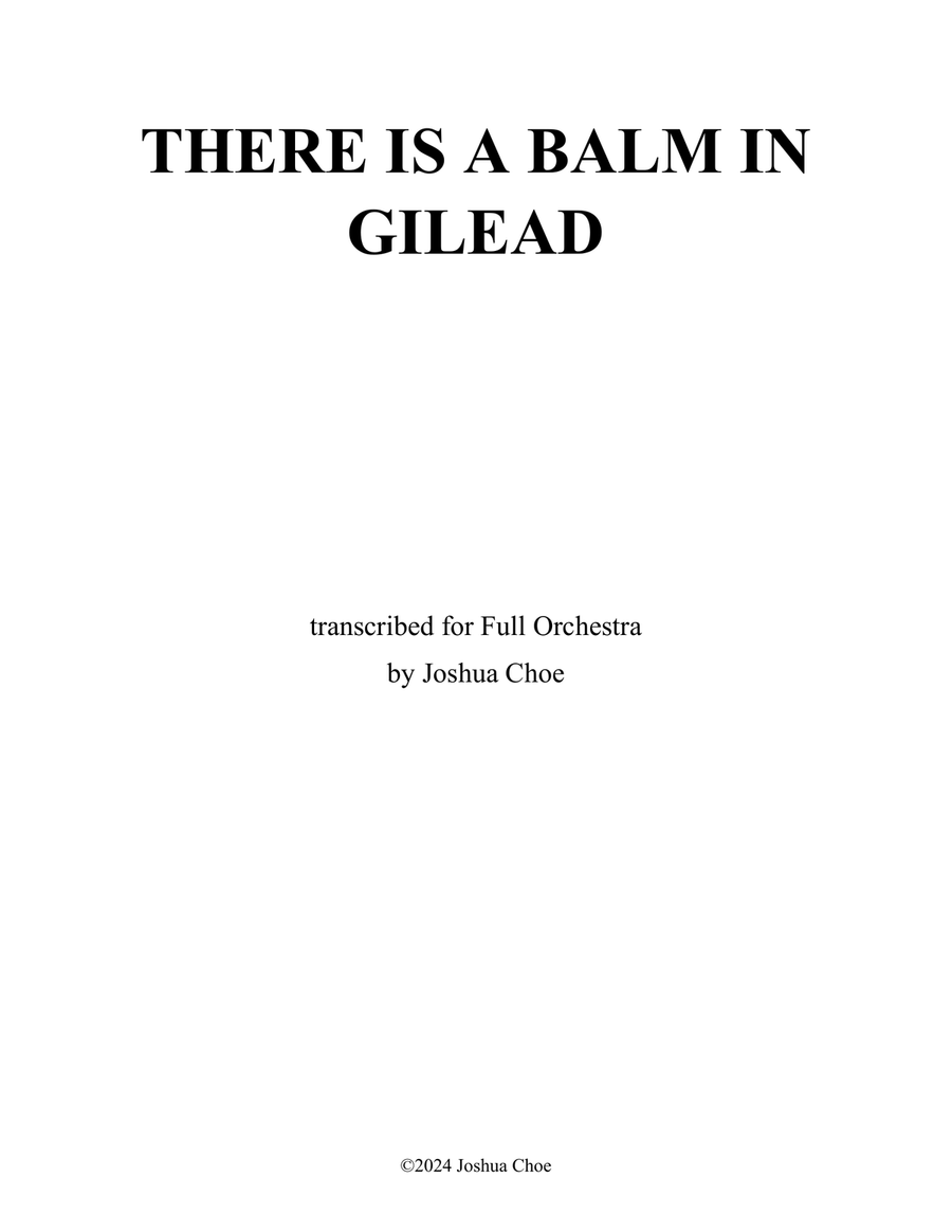 There Is a Balm in Gilead Full Orchestra scores gallery preview page 1