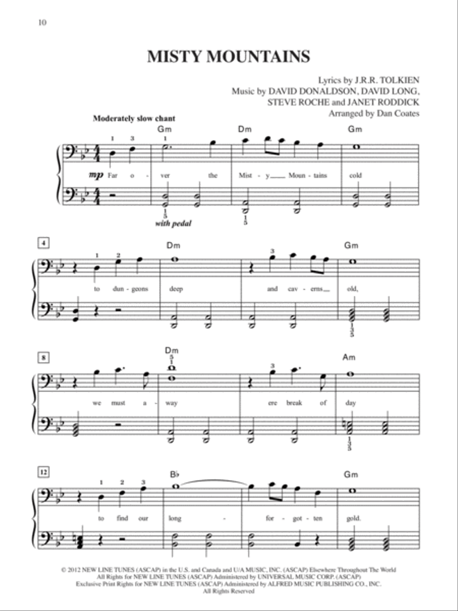 The Hobbit -- An Unexpected Journey Easy Piano scores gallery preview page 8
