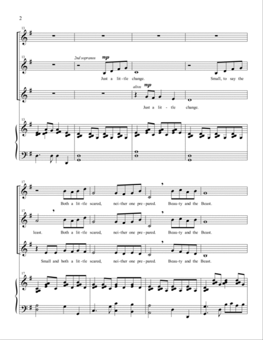 Beauty And The Beast SSA scores gallery preview page 2