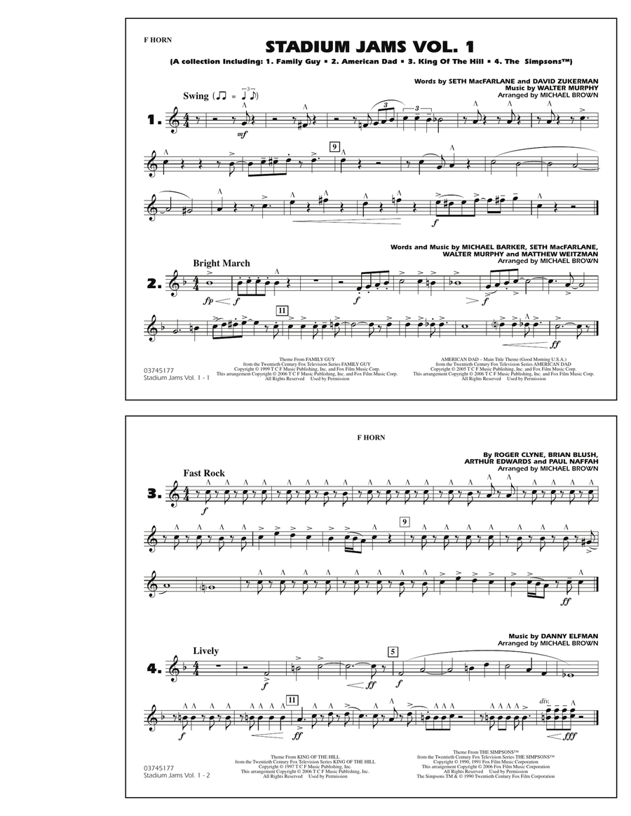 Stadium Jams - Vol. 1 - F Horn
