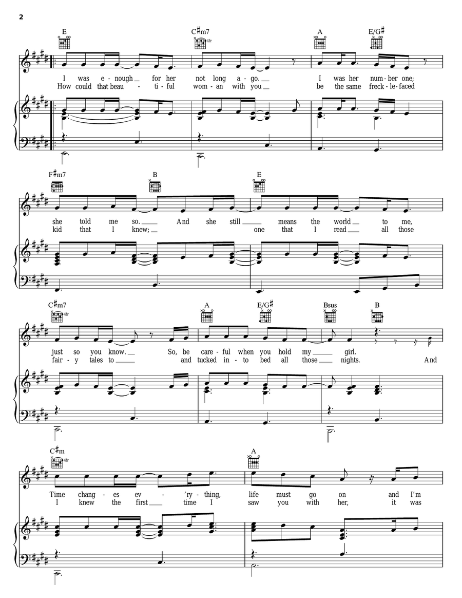 I Loved Her First Piano, Vocal, Guitar scores gallery preview page 2