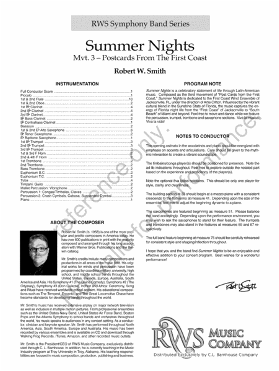 Summer Nights Concert Band scores gallery preview page 3