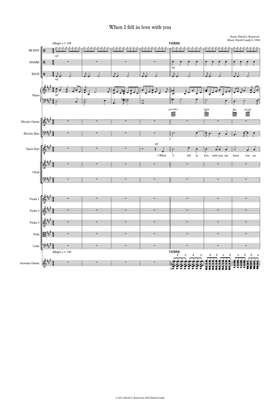 When I Fell in Love with You Piano, Vocal, Guitar scores gallery preview page 1
