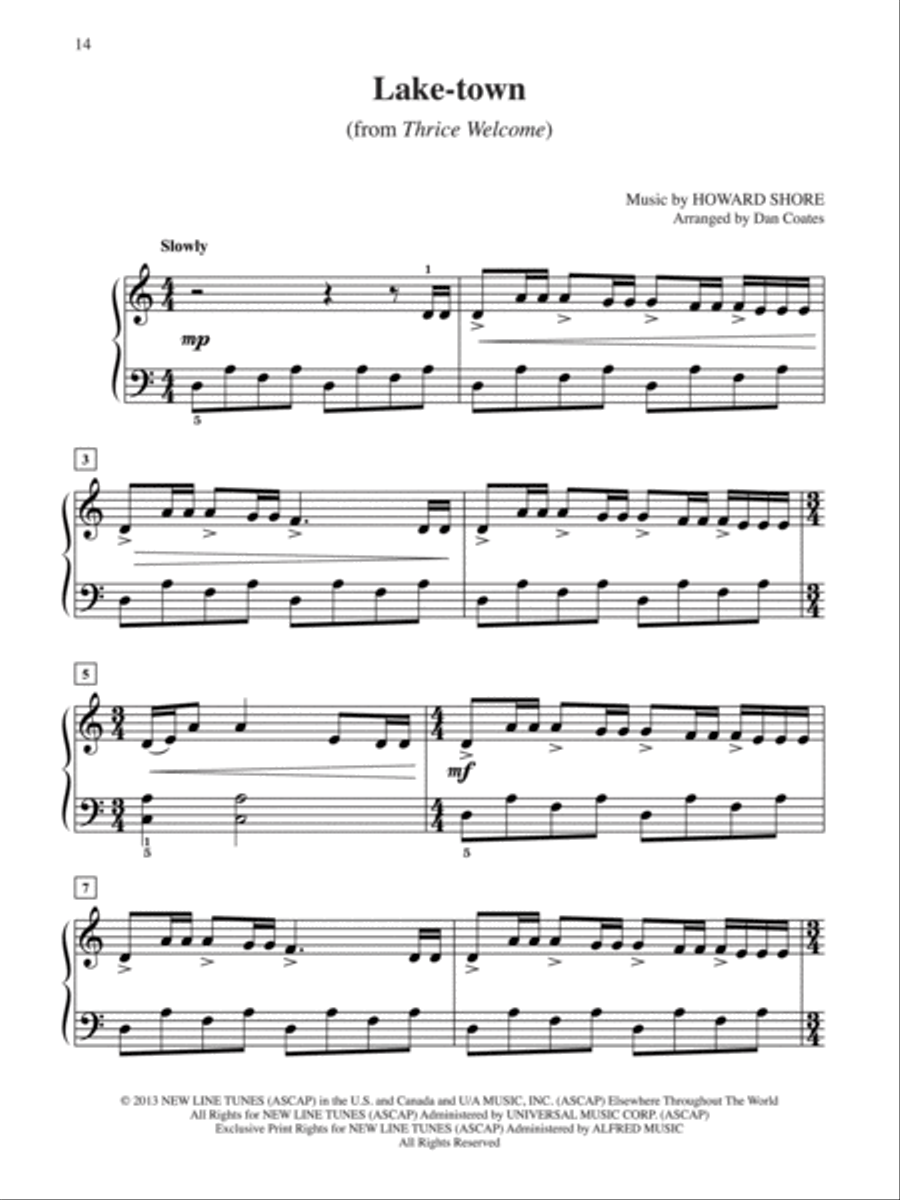 Lake-town (from The Hobbit: The Desolation of Smaug) Easy Piano scores gallery preview page 1