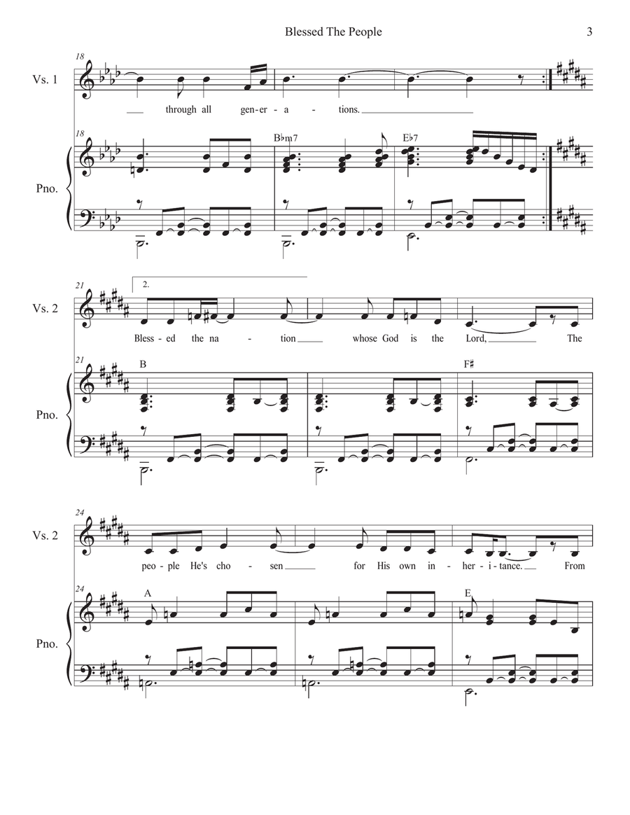 Blessed The People (SATB) 4-Part scores gallery preview page 3