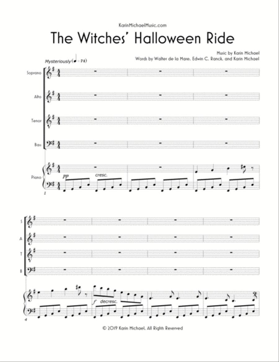 The Witches' Halloween Ride 4-Part scores gallery preview page 2