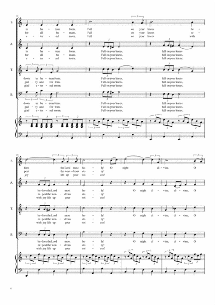 Holy Night Holy Night 4-Part scores gallery preview page 4
