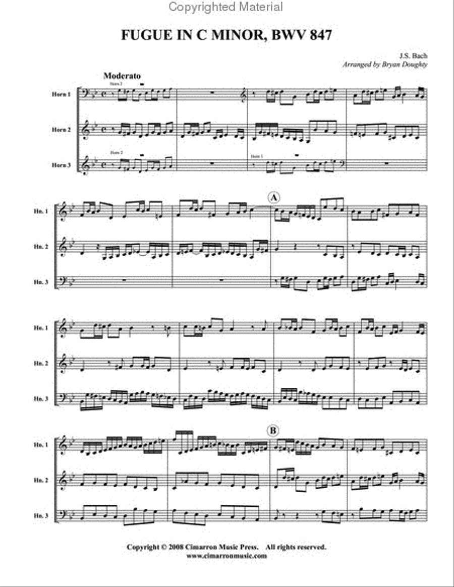 Fugue in c minor, BWV 847 Woodwind Trio scores gallery preview page 2
