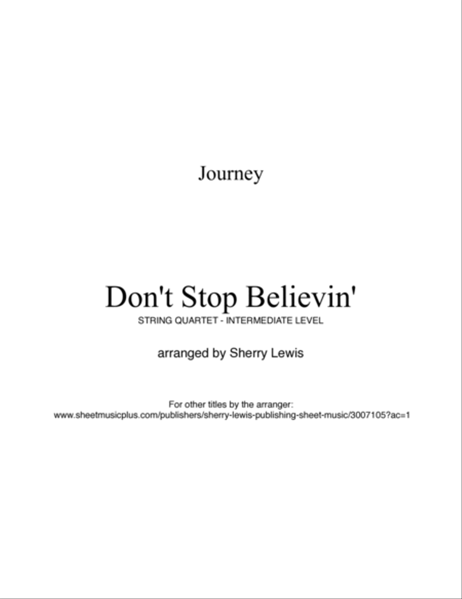 Don't Stop Believin' String Quartet scores gallery preview page 2