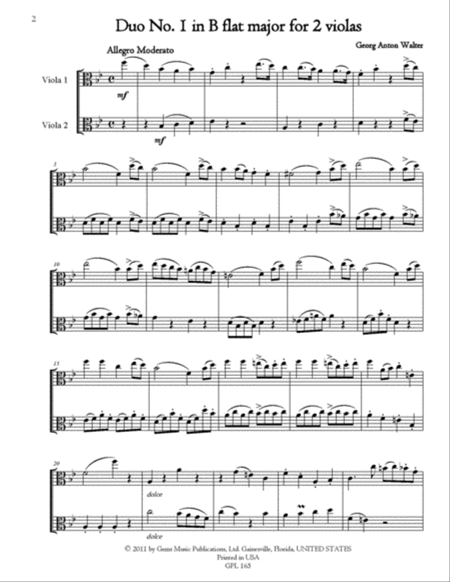 Three Duos, Op. 3 for 2 violas String Duet scores gallery preview page 2