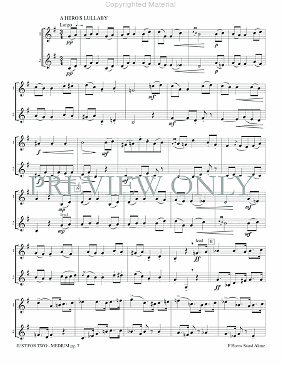 Just for Two Medium (stand alone version) Brass Duet scores gallery preview page 9
