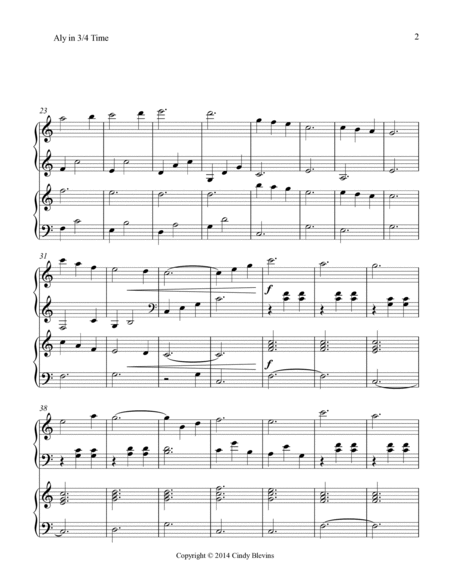 Aly in 3/4 Time, Lap Harp Duet by Cindy Blevins Lap Harp - Digital Sheet Music