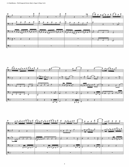 Fugue 21 from Well-Tempered Clavier, Book 1 (Euphonium-Tuba Quintet) image number null