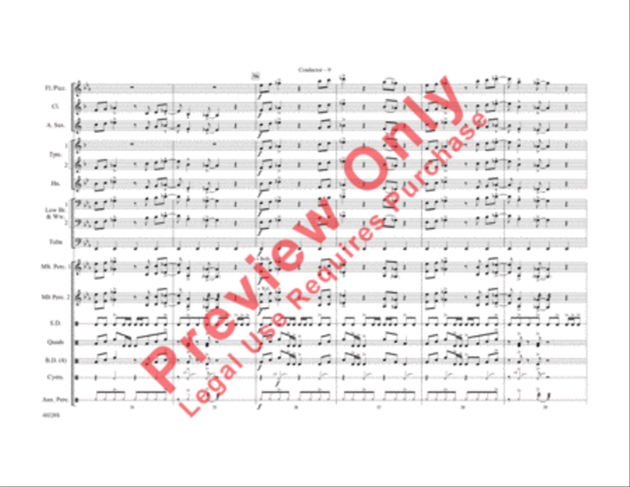 Die Another Day / Live and Let Die / James Bond Theme Marching Band scores gallery preview page 10