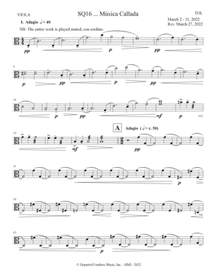 SQ16 ... Música Callada (2022) Cello part