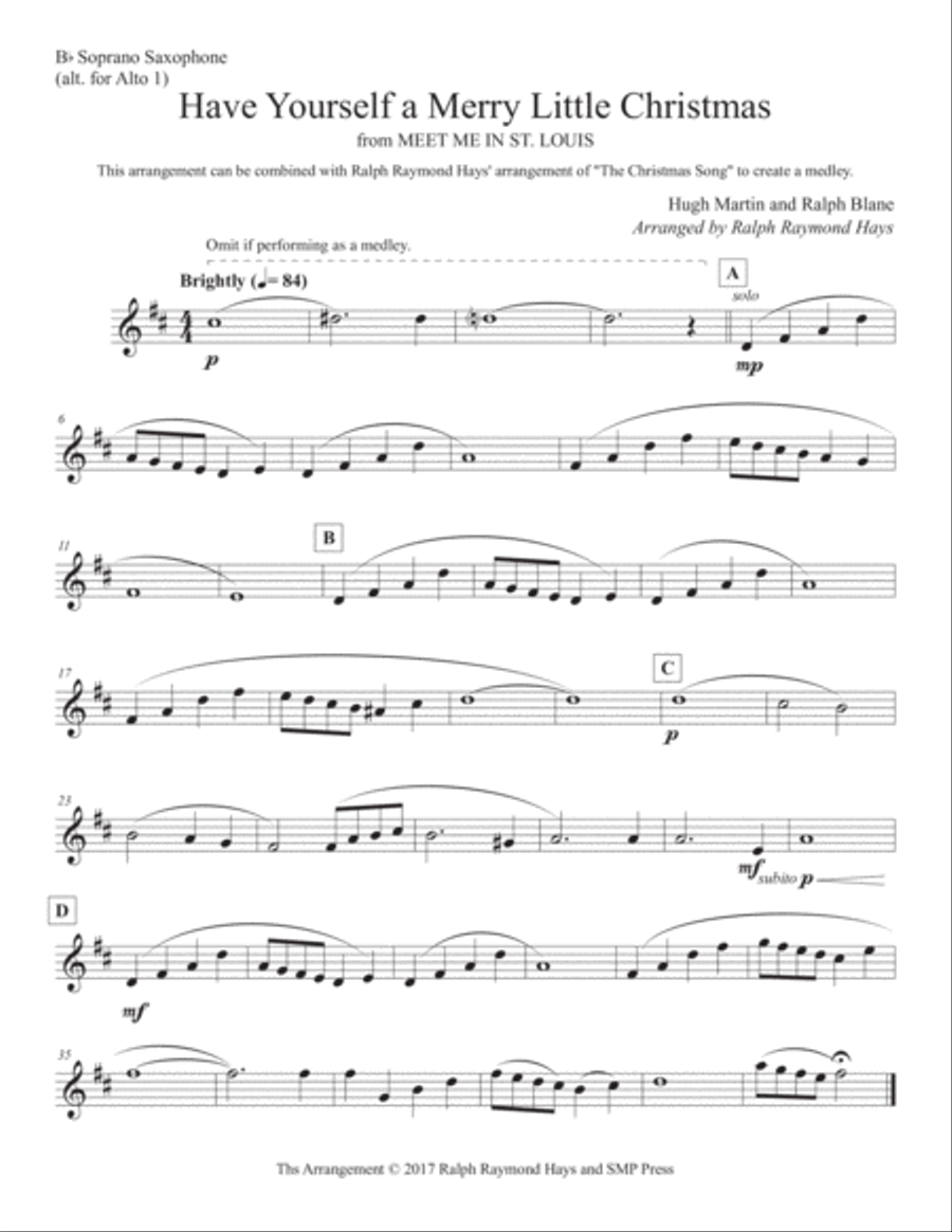 Have Yourself A Merry Little Christmas from MEET ME IN ST. LOUIS Saxophone Quartet scores gallery preview page 4