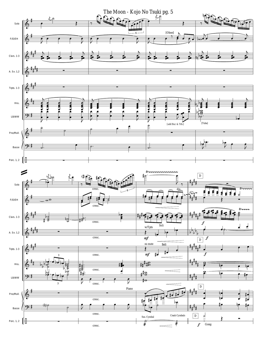 Moon Over the Ruined Castle - Kojo No Tsuki Concert Band scores gallery preview page 6