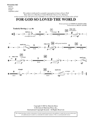 Book cover for For God So Loved the World - Percussion