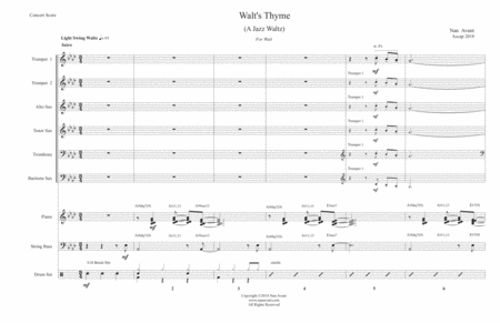 Walt's Thyme~ A Waltz for Jazz Ensemble and Horns image number null