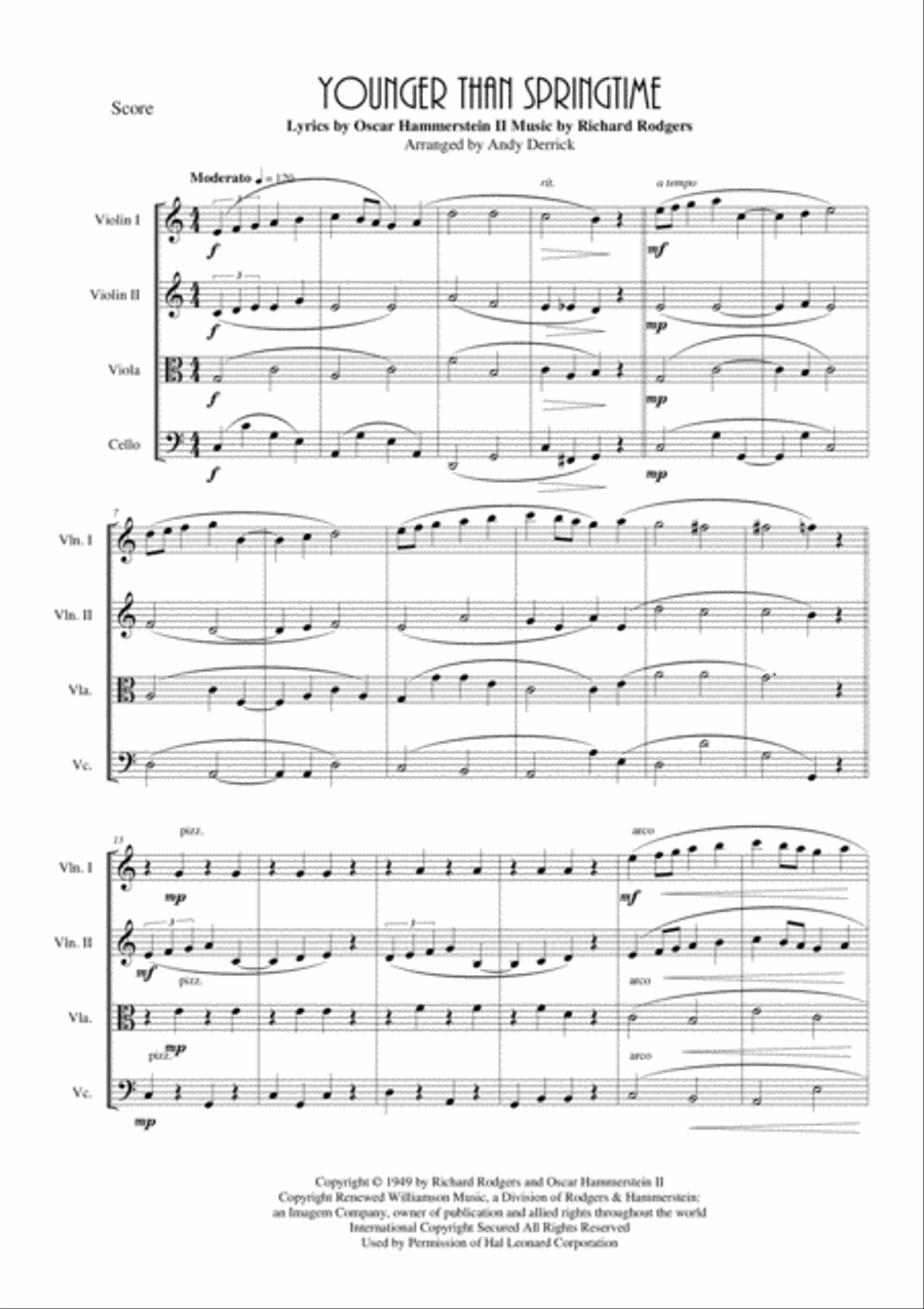 Younger Than Springtime String Quartet scores gallery preview page 1