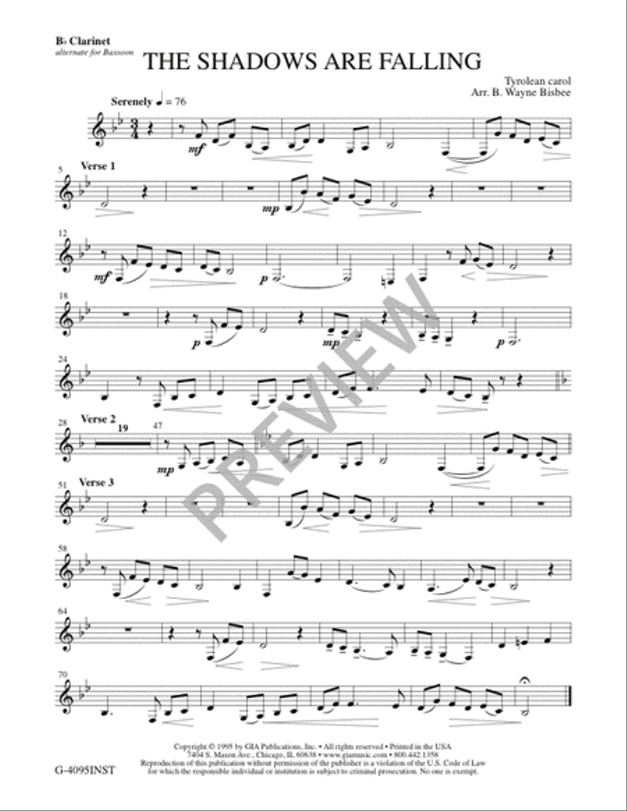 The Shadows Are Falling - Instrument edition Bassoon scores gallery preview page 3