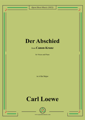 Book cover for Loewe-Der Abschied,in A flat Major